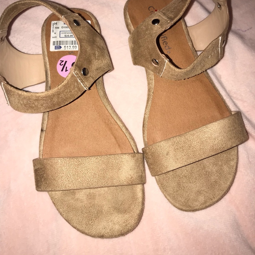 Nude sandals with straps womens size 5.5